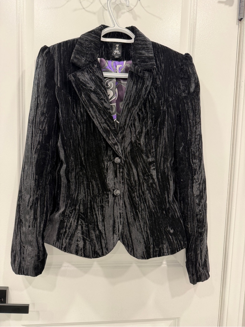 a.n.a Black Crushed Velvet Blazer